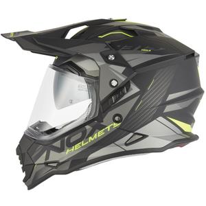 Casque de moto enduro NOX N312 Track noir mat-jaune fluo