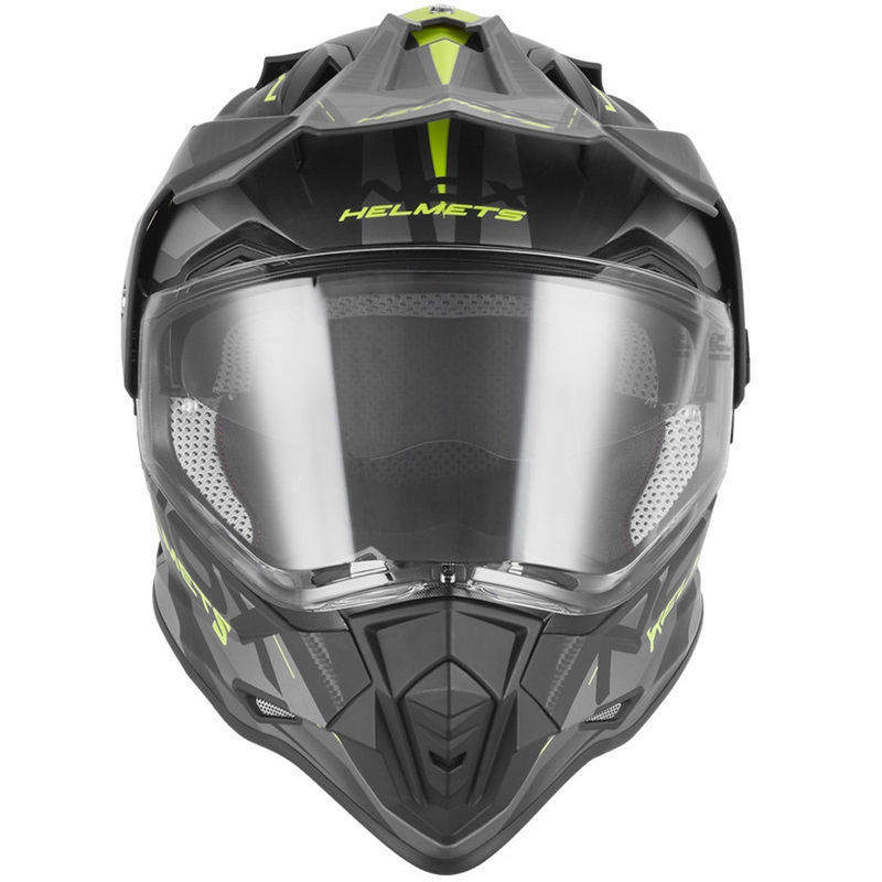 Casque de moto enduro NOX N312 Track noir mat-jaune fluo