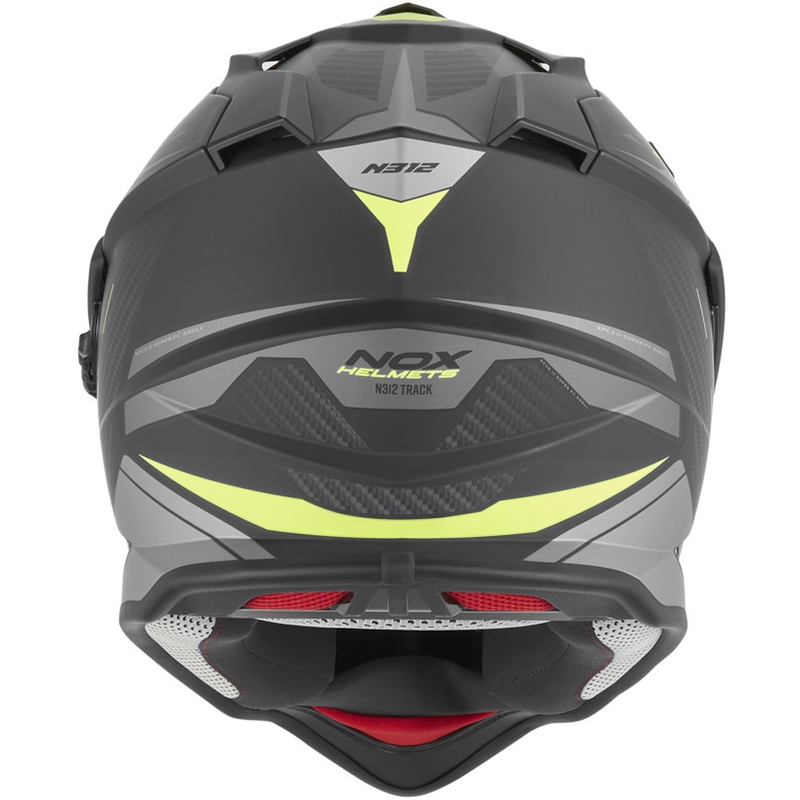 Casque de moto enduro NOX N312 Track noir mat-jaune fluo