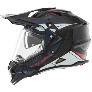 Casque de moto enduro NOX N312 Track bleu-rouge