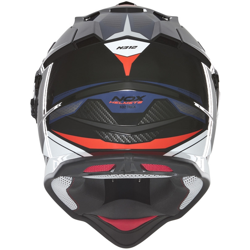 Casque de moto enduro NOX N312 Track bleu-rouge