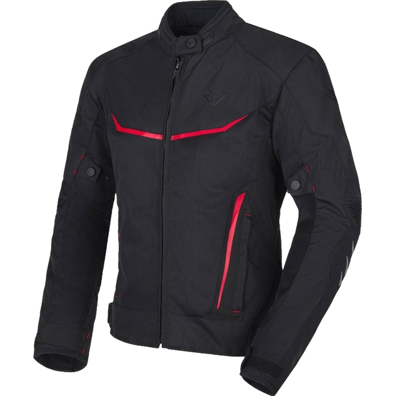 Veste de moto RSA Runway pour femme, noir et rouge