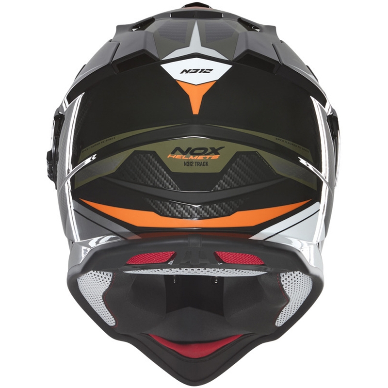 Casque de moto enduro NOX N312 Track kaki-orange