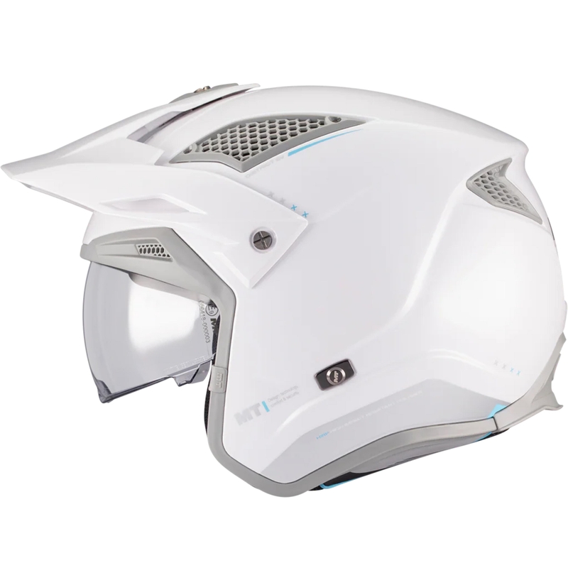 Casque de moto trial ouvert MT District SV S Soul A2 blanc-gris