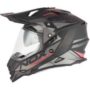 Casque de moto enduro NOX N312 Track noir mat-rouge