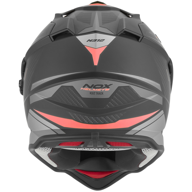Casque de moto enduro NOX N312 Track noir mat-rouge