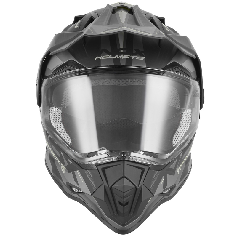 Casque de moto enduro NOX N312 Track noir mat-argent