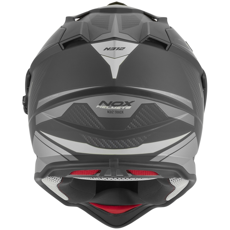 Casque de moto enduro NOX N312 Track noir mat-argent