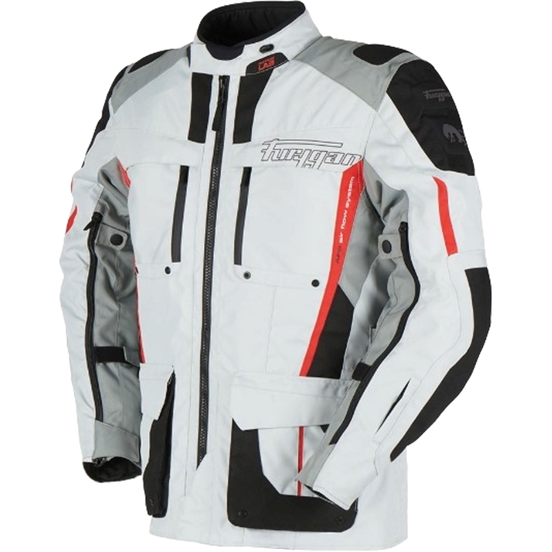 Veste moto Furygan Brevent 3-in-1 blanc-gris-rouge-noir soldes