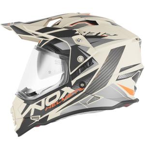 Casque de moto enduro NOX N312 Track, couleur sable-orange mat