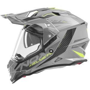 Casque de moto enduro NOX N312 Track gris-jaune fluo
