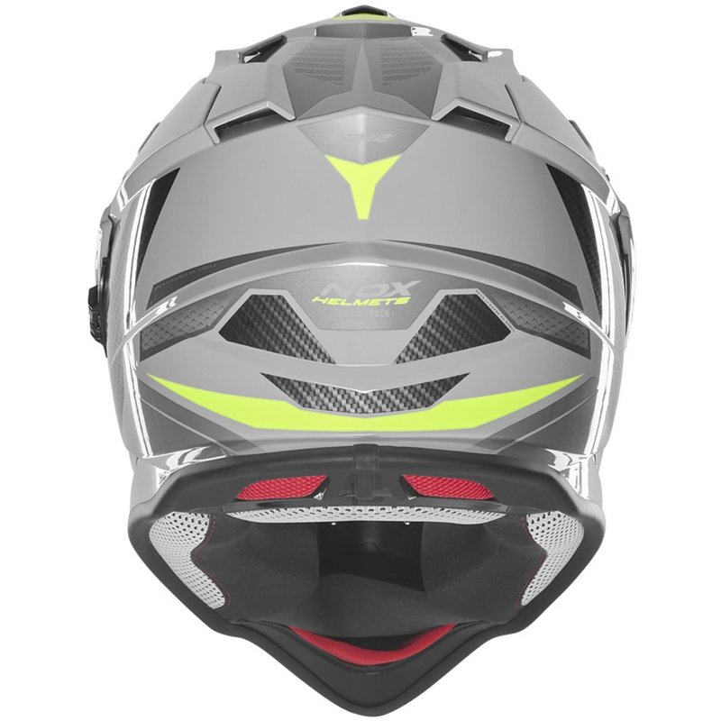 Casque de moto enduro NOX N312 Track gris-jaune fluo
