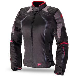 Veste moto femme SEVENTY DEGREES SD-JR49 noir-rouge