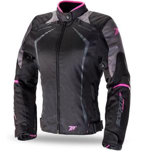 Veste moto femme SEVENTY DEGREES SD-JR49 noir-rose