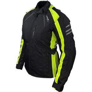 Veste moto femme Roleff Venedig noir-jaune fluo