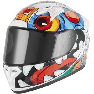 Casque intégral de moto pour enfant NOX N731 Scrappy blanc multicolore