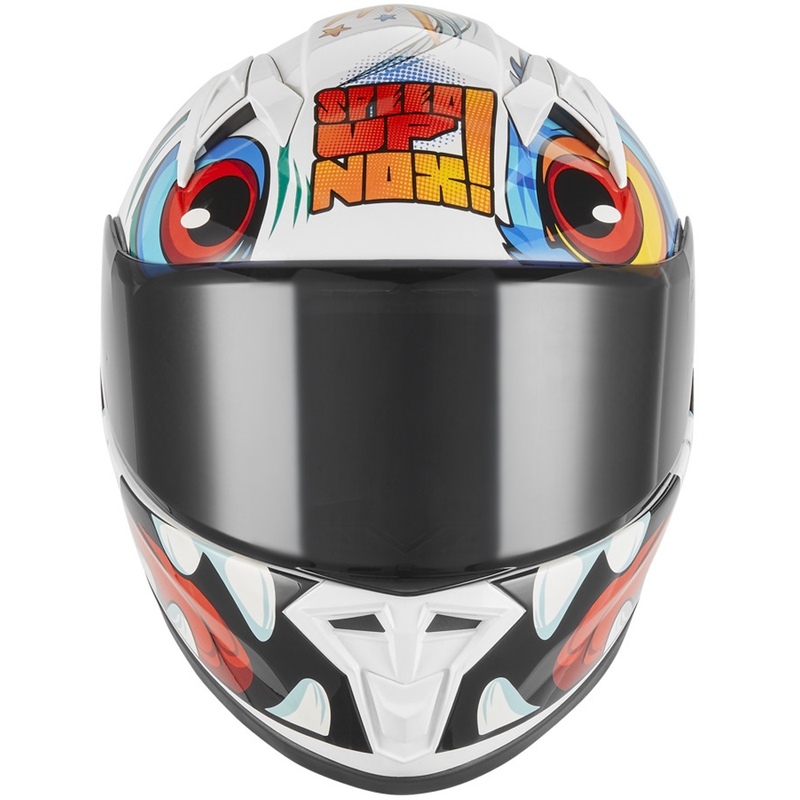 Casque intégral de moto pour enfant NOX N731 Scrappy blanc multicolore