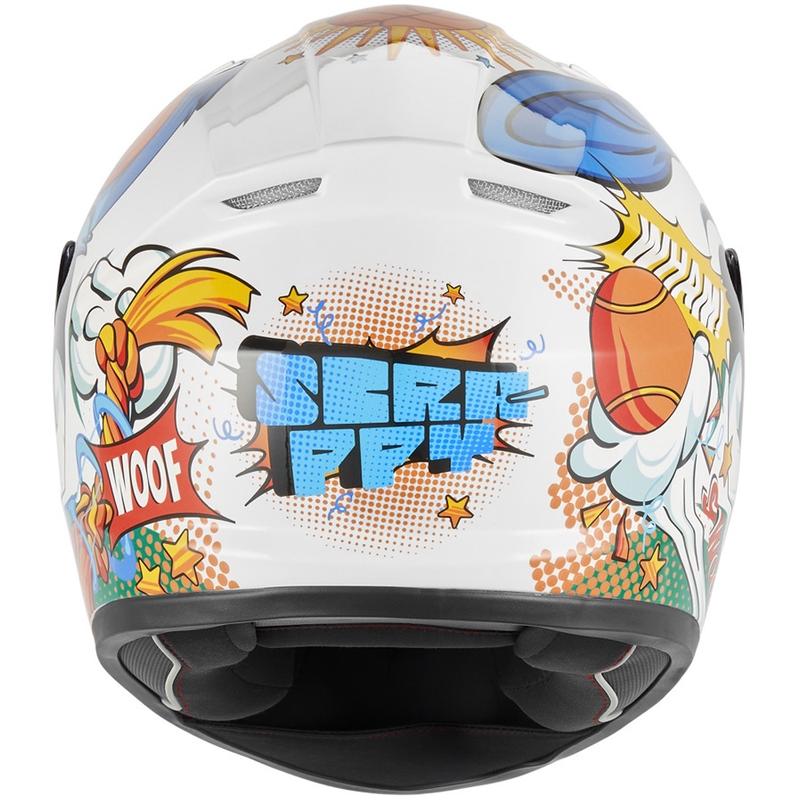 Casque intégral de moto pour enfant NOX N731 Scrappy blanc multicolore
