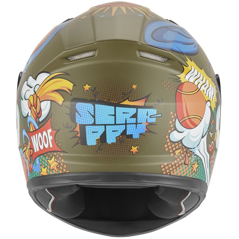 Casque intégral de moto pour enfant NOX N731 Scrappy kaki multicolore