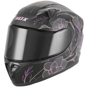 Casque intégral de moto pour enfant NOX N731 Printemps noir mat-rose