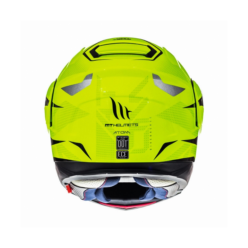 Casque de moto modulable MT Atom Divergence jaune fluo en promotion - II. qualité