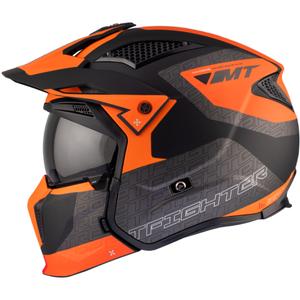 Casque ouvert avec masque MT Streetfighter SV Totem B4 noir-gris-orange - II. qualité