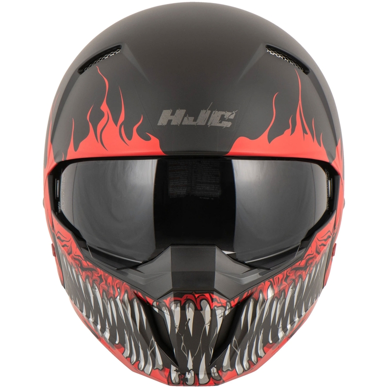 Casque jet avec masque HJC i20 Scraw MC1SF blanc-rouge-noir - II. qualité