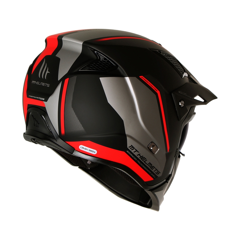 Casque jet avec masque MT Streetfighter SV S TWIN C5 noir-rouge avec visière iridium - II. qualité