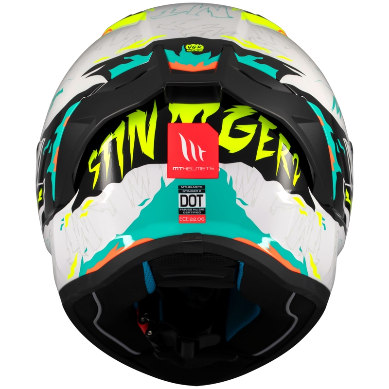 Casque intégral de moto MT Stinger 2 Ardent blanc-jaune - II. qualité
