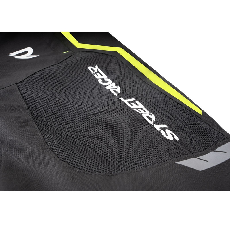 Pantalon de moto Street Racer Flex Air noir et jaune fluo - deuxième qualité - II. qualité