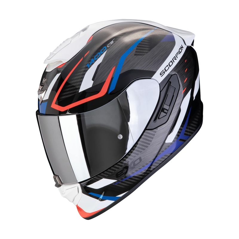 Casque intégral moto Scorpion EXO-1400 EVO II AIR ACCORD noir-bleu-blanc en promotion - 2e qualité soldes - II. qualité