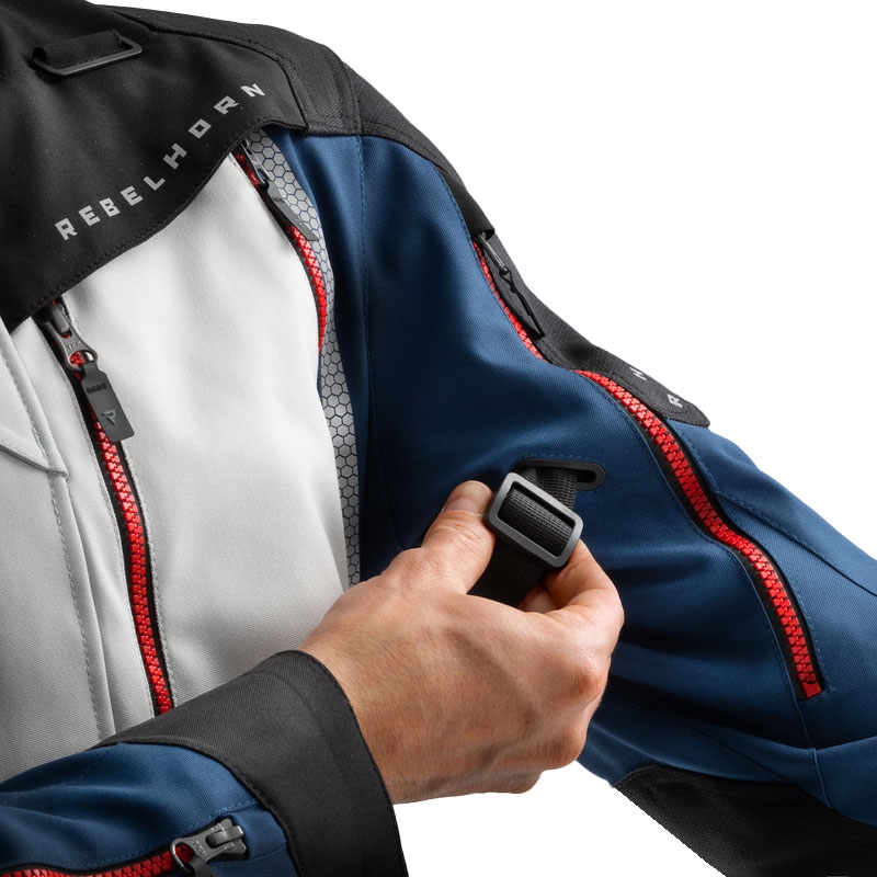 Blouson de moto Rebelhorn Hardy 3.0 bleu-gris-rouge - II. qualité