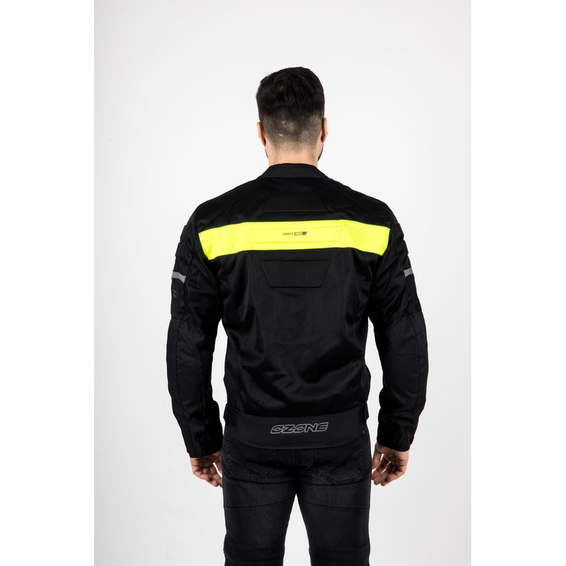Blouson de moto Ozone Dart noir et jaune fluo - deuxième qualité - II. qualité