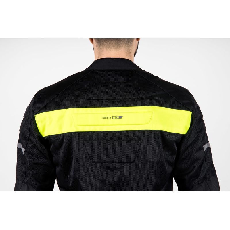 Blouson de moto Ozone Dart noir et jaune fluo - deuxième qualité - II. qualité