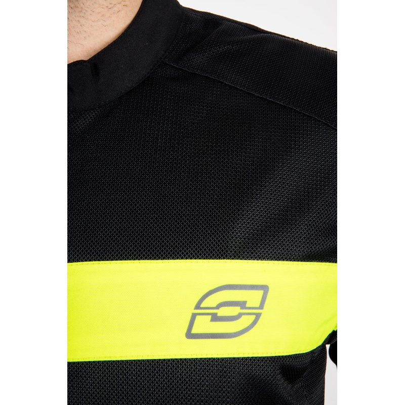 Blouson de moto Ozone Dart noir et jaune fluo - deuxième qualité - II. qualité