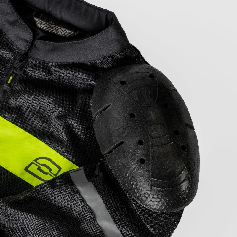 Blouson de moto Ozone Dart noir et jaune fluo - deuxième qualité - II. qualité