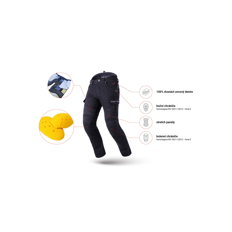 Jean de moto cargo Street Racer CE noir taille 2 - 2ème qualité - II. qualité