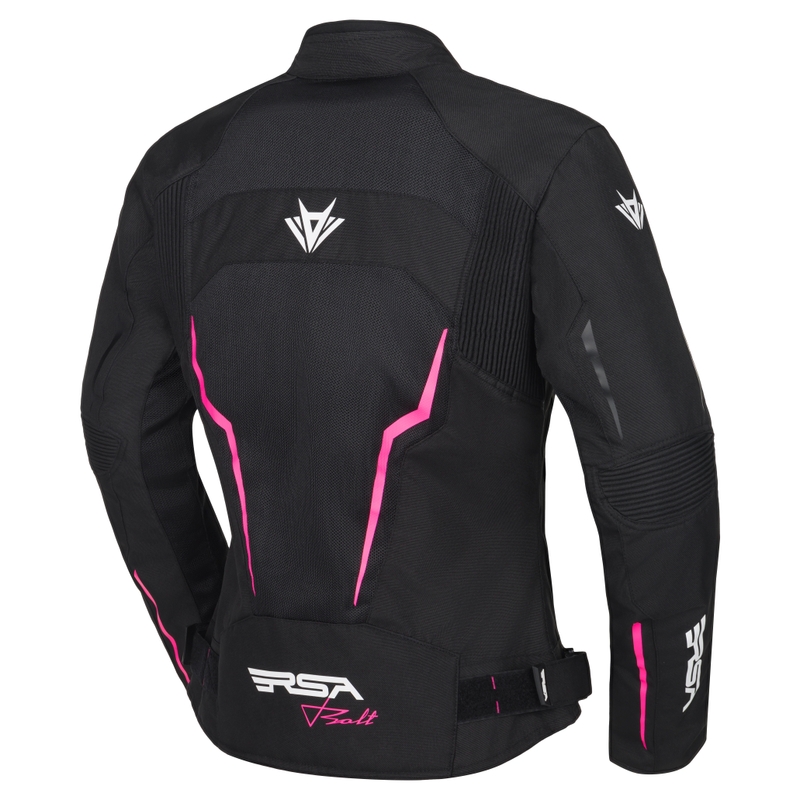 Veste de moto femme RSA Bolt noir-blanc-rose 2 - II. qualité