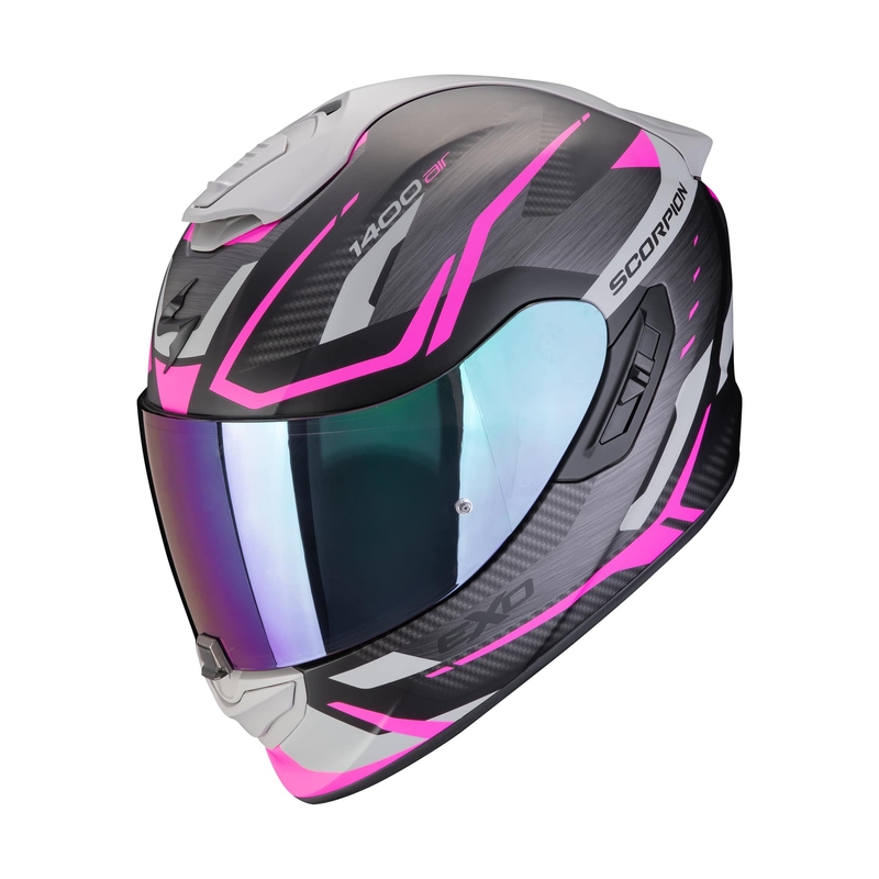Casque intégral moto Scorpion EXO-1400 EVO II AIR ACCORD noir mat et rose en promotion - deuxième qualité soldes - II. qualité