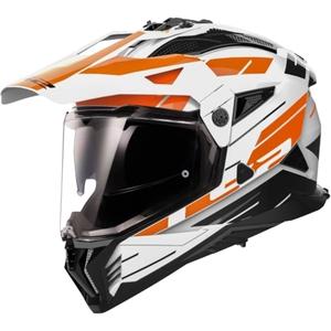 Casque moto enduro LS2 MX702 PIONEER II NAMIB blanc-orange