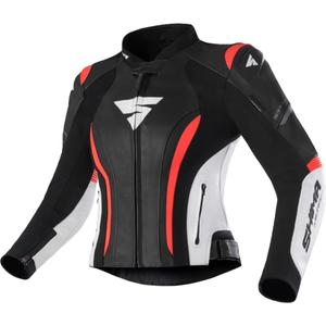 Veste de moto Shima Miura 2.0 pour femme, noir-blanc-rouge fluo