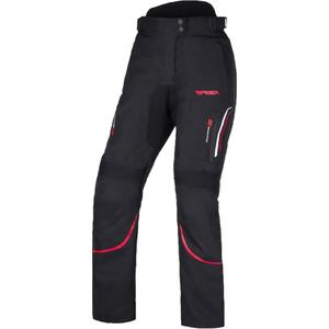 Pantalon de moto RSA Wasp noir, blanc et rouge pour femmes