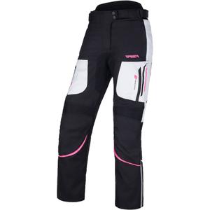 Pantalon de moto RSA Wasp noir, rose et blanc pour femmes