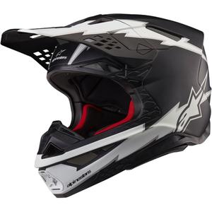 Casque motocross Alpinestars Supertech S-M10 Ampress noir mat et blanc