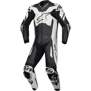 Combinaison en cuir Alpinestars GP Plus V4 Sprint, compatible Tech-Air, noir, blanc, rouge fluo