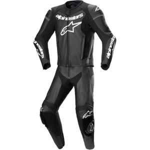 Combinaison deux pièces Alpinestars GP Force Lurv en cuir noir et blanc