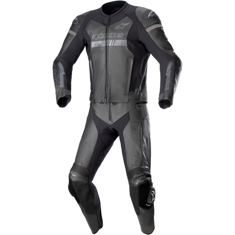 Combinaison moto deux pièces en cuir Alpinestars GP Force Chaser TECH-AIR 5 compatible noir-noir