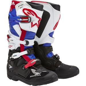 Bottes moto Alpinestars Tech 7 Enduro Drystar Honda Noir-Bleu-Blanc-Rouge