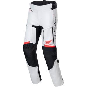 Pantalon moto Alpinestars Bogota PRO Drystar Honda gris clair-rouge fluo-noir
