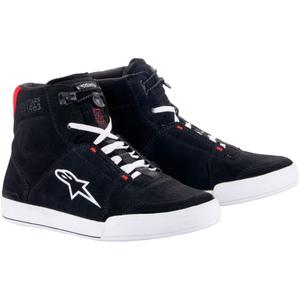 Bottes de moto Alpinestars Chrome noires, blanches et rouges